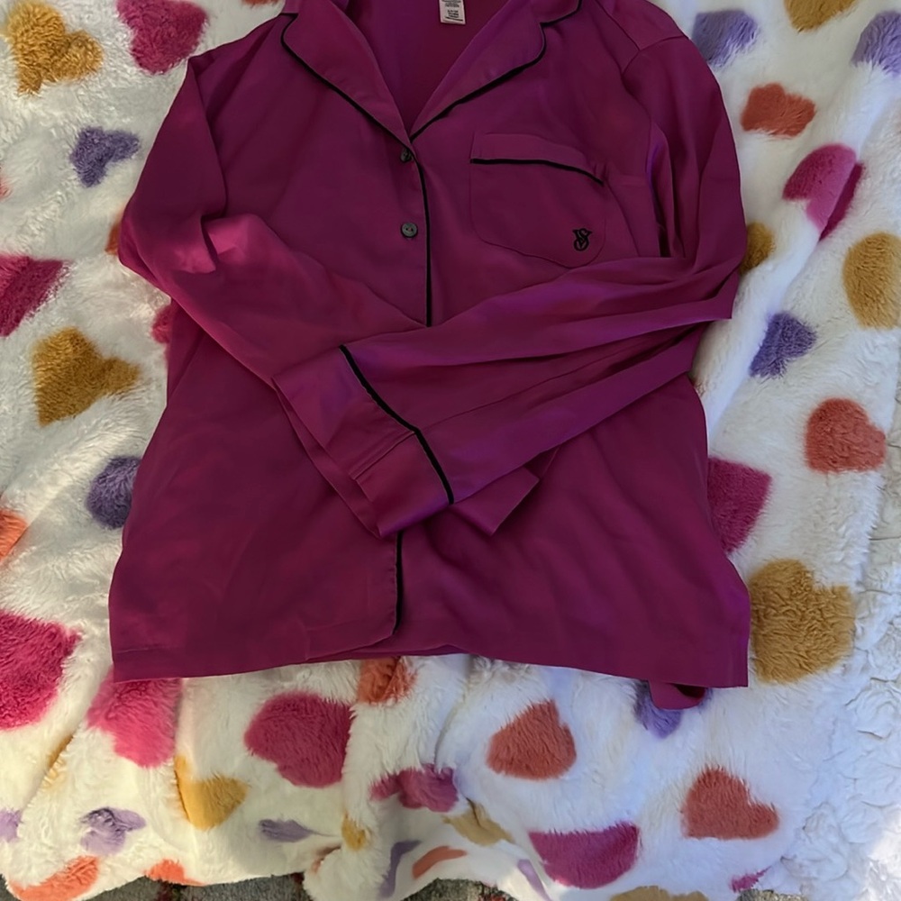 Pink Button-Up Pajama Top